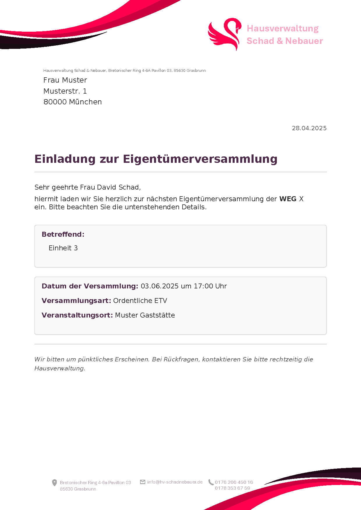 Einladung Vorschau